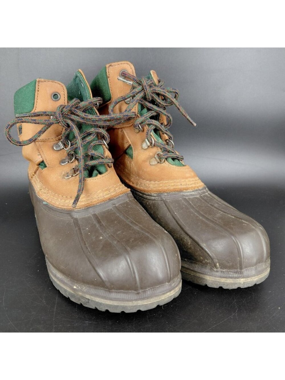 L.L. Bean Boots Men Size 8 Brown Leather Rubber Rain Snow Winter Waterproof Lace